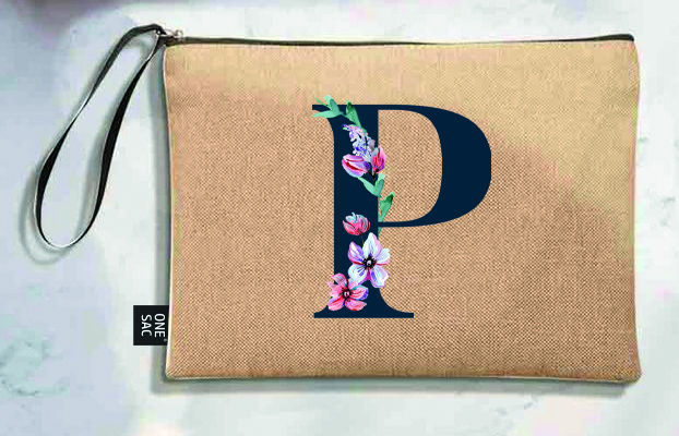 Bolso de mano letra p una pieza (diseño variado) (25×18×1 )